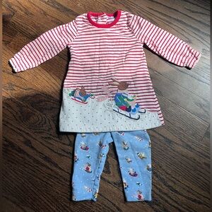 Baby Boden - sledding tunic with sledding leggings size 6-9 months